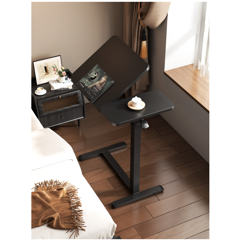 Multi-Function Height-Adjustable Desk - Side Bed Table – Ergonomic Sit-Stand Workstation White