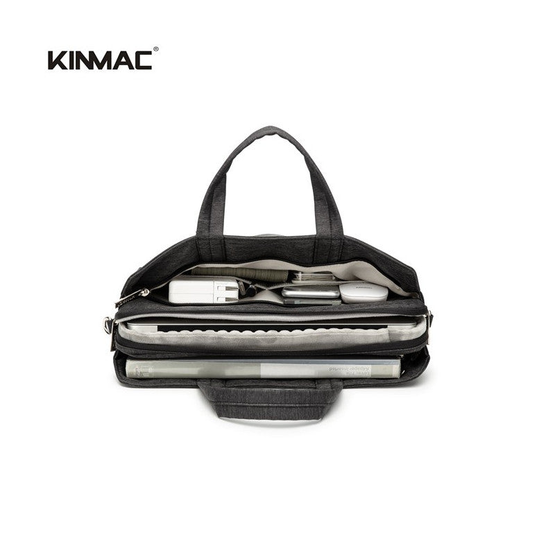 Professional KINMAC Laptop Bag KMC 468-69: Premium PU Leather, Water-Resistant, 3-Compartment Storage