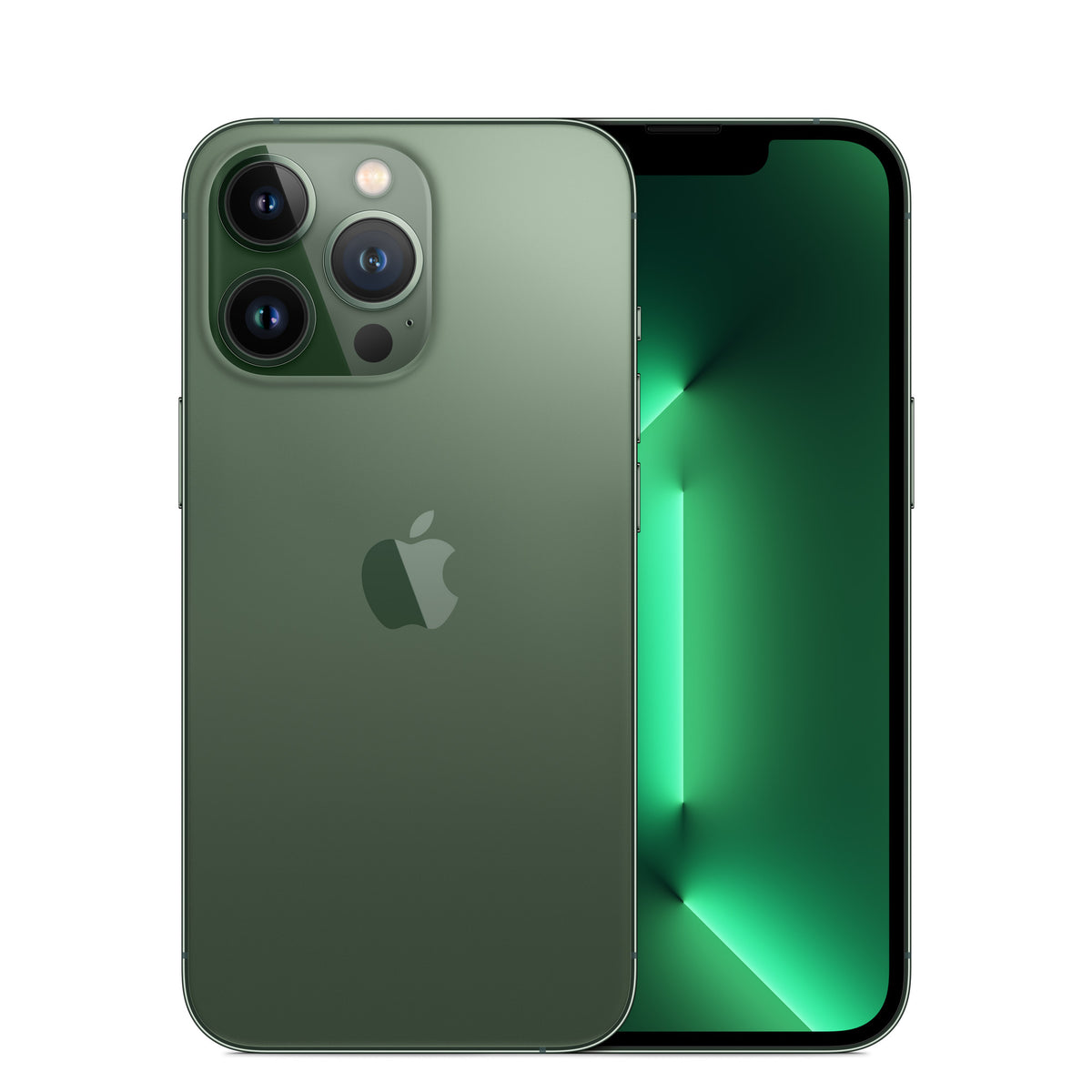 iPhone 13 Pro - Open Box Alpine Green, back and front