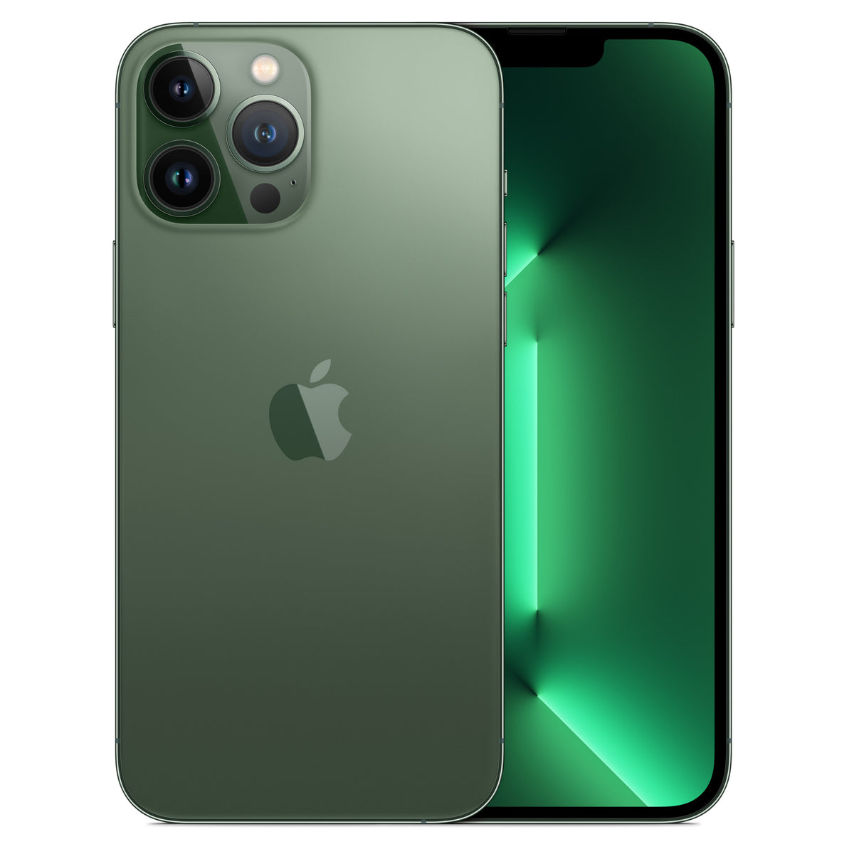 iPhone 13 Pro Max - Open Box Alpine Green, back and front