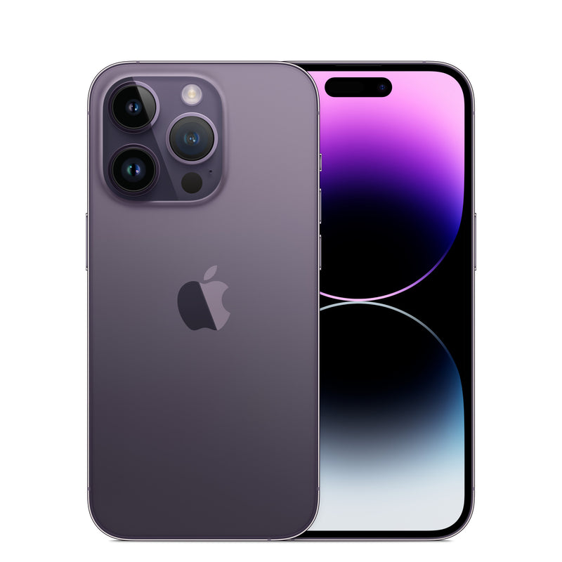 iPhone 14 Pro - Open Box Deep Purple, back and front