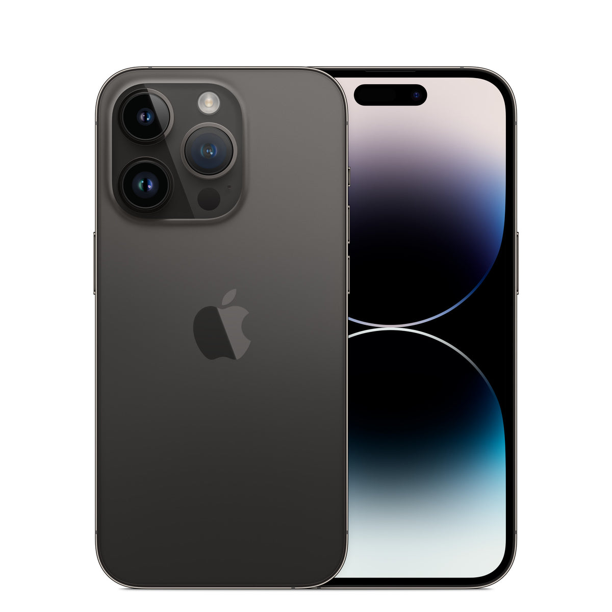iPhone 14 Pro - Open Box Space Black, back and front