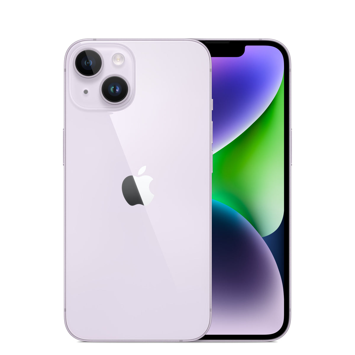 iPhone 14 - Open Box Purple, back and front