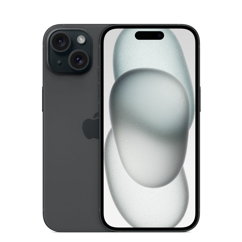 iPhone 15 - Open Box Black, back and front