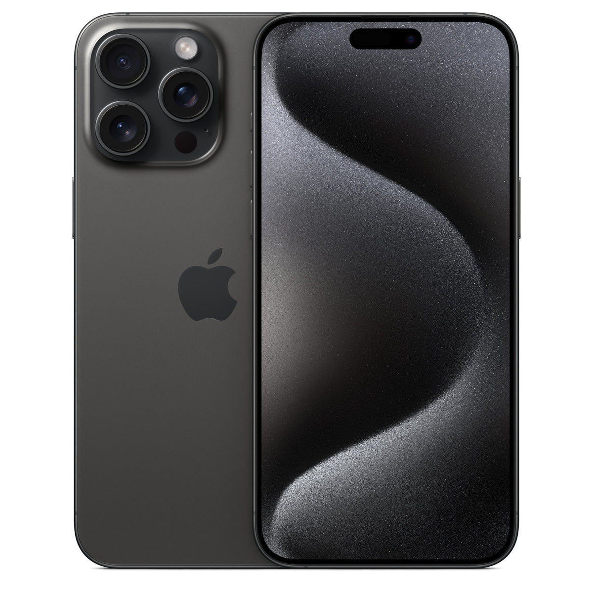 iPhone 15 Pro Max - Open Box Black Titanium, back and front