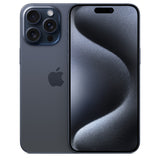 iPhone 15 Pro Max - Open Box Blue Titanium, back and front