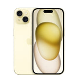 iPhone 15 - Open Box Yellow, back and front