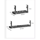 Retractable Under‑Desk Cable Management Tray, Adjustable 43 to 74×14×4 cm, Clamp‑Mount No‑Drill, Cable & Power Strip Organizer
