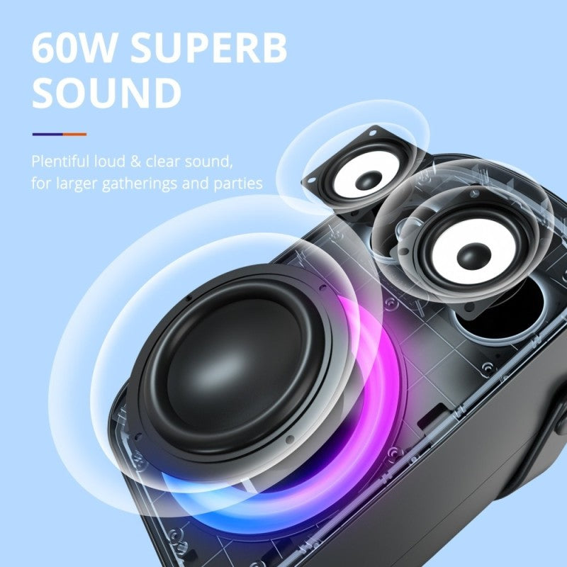 Tronsmart Halo 110 60W Portable Party Speaker, Superb Stereo Sound and Up to 18 Hours of Playtime