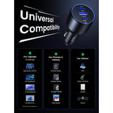 UGREEN 130W 3-Port Ultra-Fast Car Charger – Premium Build + 100W Cable for MacBook, Laptops, Tablets & Phones - EC705 55511