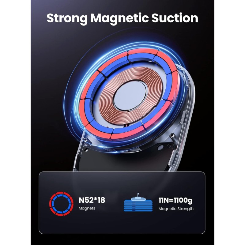 UGREEN 2-in-1 Magnetic Wireless Car Charger – 15W Fast Charging, Dashboard & Air Vent Mount - CD345 15120