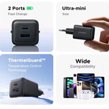UGREEN 20W GAN Dual-Port USB-A + USB-C Smart & Fast Charger for Phones, Tablets & Ipads - X514 65737