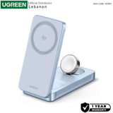UGREEN 25W Qi2 Magflow 3in1 Wireless Charger, Fast Charging for iPhones & Apple Watch, Ultra-Compact Travel Station - W757 65901