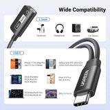 UGREEN 2in1 USB C to 3.5mm Headphone & USB-C Charging Port for iPhones, Switch 2, Samsung Galaxy, iPad Pro/Air - CM721 25837