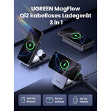 UGREEN 3 in 1 25W Qi2 Magnetic Wireless Charger for iPhone, AirPods & Apple Watch, Wall Charger Included - W707 45025