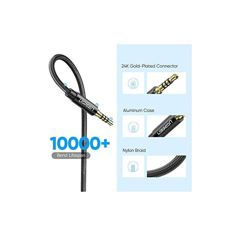 UGREEN 3.5mm Male to Female Extension Audio Cable, 1.5M Braided Cable - AV118 40674