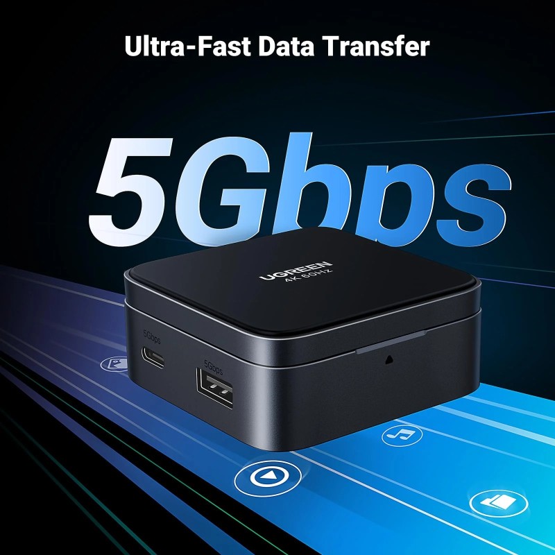 UGREEN 4-in-1 USB-C Hub – 4K@60Hz HDMI, 100W PD, Foldable Stand - CM801 35590