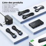 UGREEN 4K 2Ports HDMI KVM Switch Box, Control 2 PC’s Sharing Single Monitor and 4 ports - AK502 45452