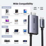 UGREEN 4K @ 60Hz 2in1Display + Charging USB-C to HDMI Cable with additional USB-C PD port allows charging - CM675 55330