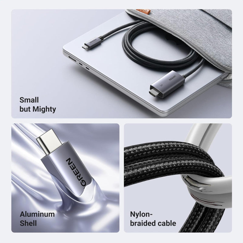 UGREEN 4K @ 60Hz 2in1Display + Charging USB-C to HDMI Cable with additional USB-C PD port allows charging - CM675 55330