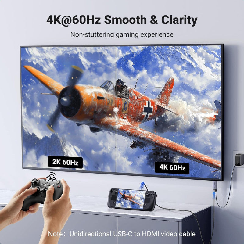 UGREEN 4K @ 60Hz 2in1Display + Charging USB-C to HDMI Cable with additional USB-C PD port allows charging - CM675 55330