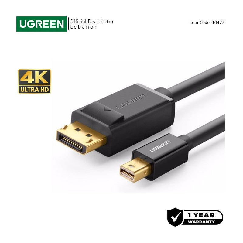 UGREEN 4K Mini Display Male to Display Male Cable, Available in 1.5M - MD105 10477