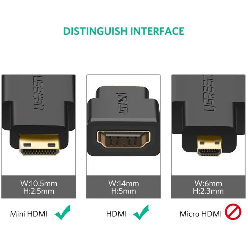 UGREEN 4K Mini HDMI Male to HDMI Female Adapter - 20101
