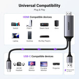 UGREEN 4K@60Hz Active HDMI to USB C Adapter Cable 2M with USB Power Unidirectional HDMI to Thunderbolt - CM773 35984A