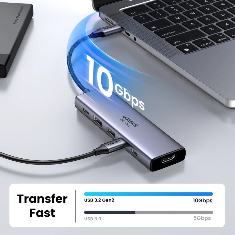 UGREEN 6-in-1 USB-C HUB Docking Station 2x USB 3.2 + 2 USB-C 3.2 + 4K HDMI + USB-C Power Delivery Port - CM511 35999