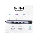 UGREEN 6-in-1 USB-C HUB Docking Station 2x USB 3.2 + 2 USB-C 3.2 + 4K HDMI + USB-C Power Delivery Port - CM511 35999