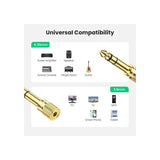 UGREEN 6.35mm Male To 3.5mm Female Adapter, Gold Plated Connector - 20503