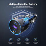 UGREEN 75W 3 Ports Fast Car Charger, for Phones, Tablets, Ipads, Laptops & MacBooks - EC703 35024