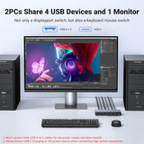 UGREEN 8K 2Ports DISPLAY PORT KVM Switch Box, Control 2 PC’s Sharing Single Monitor and 3 USB-A + 1 USB-C Ports - CM695 25962