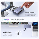 UGREEN 8K 2Ports HDMI KVM Switch Box, Control 2 PC’s Sharing Single Monitor and 3 USB-A + 1 USB-C Ports - CM692 25961