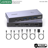 UGREEN 8K 2Ports HDMI KVM Switch Box, Control 2 PC’s Sharing Single Monitor and 3 USB-A + 1 USB-C Ports - CM692 25961