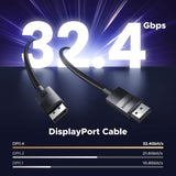 UGREEN 8K Display Port 1.4 Male to Male Braided Cable, Available in 1.5M, 3M, 5M - DP114 80391 80393 80394