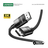 UGREEN 8K Display Port 1.4 Male to Male Braided Cable, Available in 1.5M, 3M, 5M - DP114 80391 80393 80394
