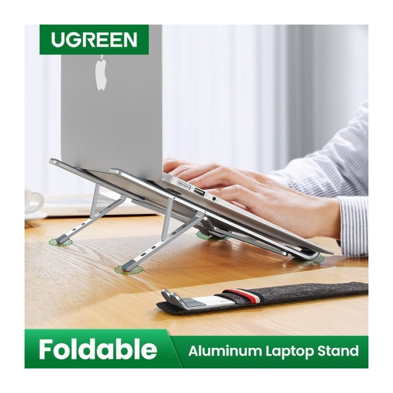 UGREEN Aluminum Laptop Stand Riser, Multiangle, Adjustable, Foldable & Ergonomic Design + Free Pocket - LP451 40289