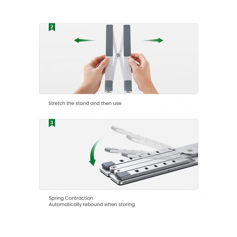 UGREEN Aluminum Laptop Stand Riser, Multiangle, Adjustable, Foldable & Ergonomic Design + Free Pocket - LP451 40289