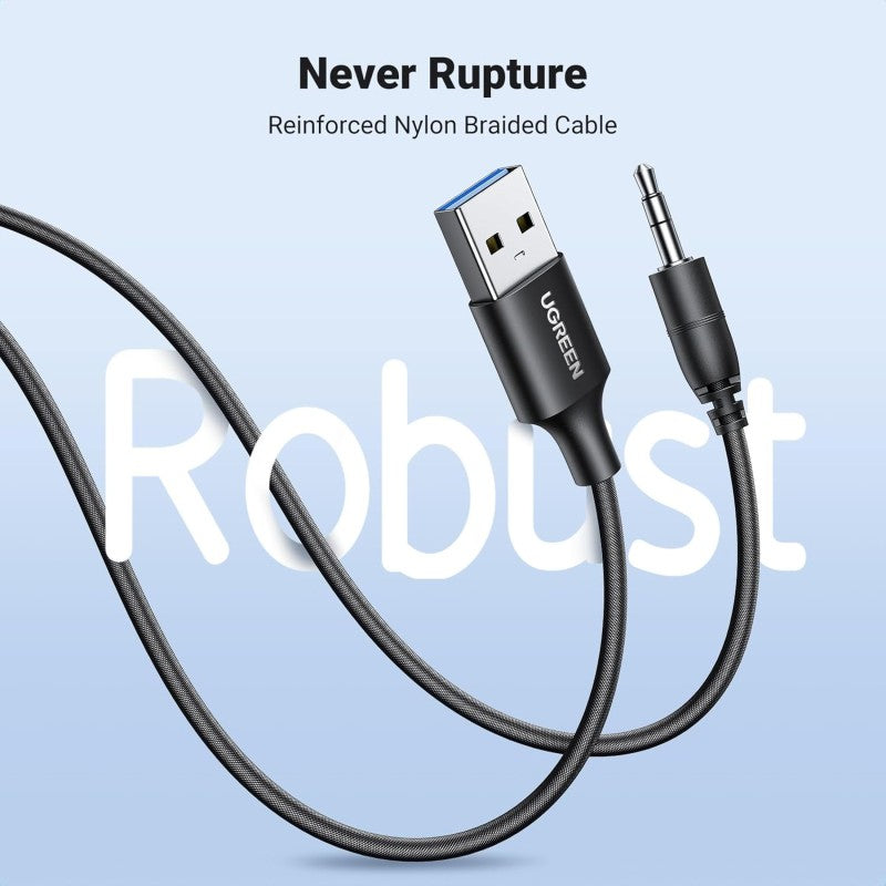 UGREEN Bluetooth 5.4 Car Aux Adapter – Noise-Cancelling, Stable Connection, and Dual Device Support - CM723 35002