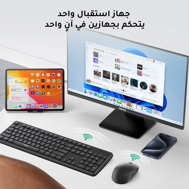UGREEN Built Strong. Built Smart. Comfortable Wireless Eng/Arabic Keyboard& Mouse Combo - MK331 65781