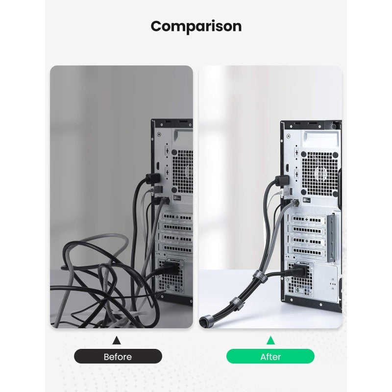 UGREEN Cable management Tie, easy to use, Durable & Flexible Design, Pack of 20Pcs - LP401 20245