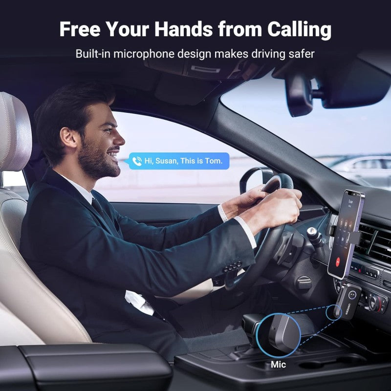 UGREEN Car & Home Bluetooth 5.3 Receiver Audio Adapter, Built-In Microphone, Built-in Battery up to 15 Hours - CM596 90748