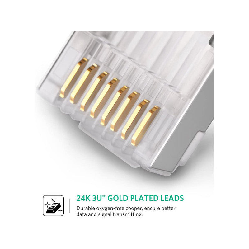 UGREEN Cat6 Connector Ethernet, Set 10pcs Cat6 Shielded Crystal Head RJ45 - NW111 20333