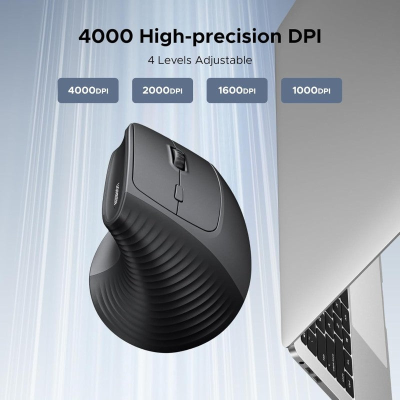 UGREEN Ergonomic Vertical 57° Ergonomic Angle, Silent Mouse, Bluetooth & Wireless, 4000 DPI - M571P 65042 65666