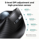 UGREEN Ergonomic Wireless Trackball Mouse, BT & 2.4G, 2000 DPI, Multi-Device Pairing, USB-C Rechargeable - M785DR 85892