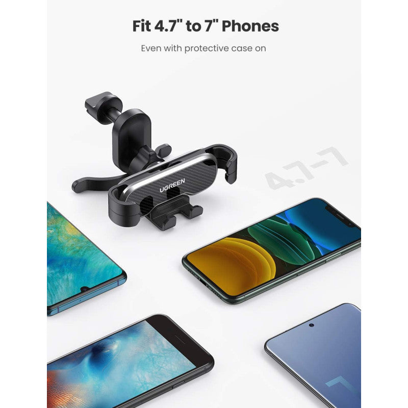 UGREEN Gravity Car Phone Holder Durable Material, 360 Rotation for Phones up to 7.2" Stable, Air Vent Installation - LP228 80871
