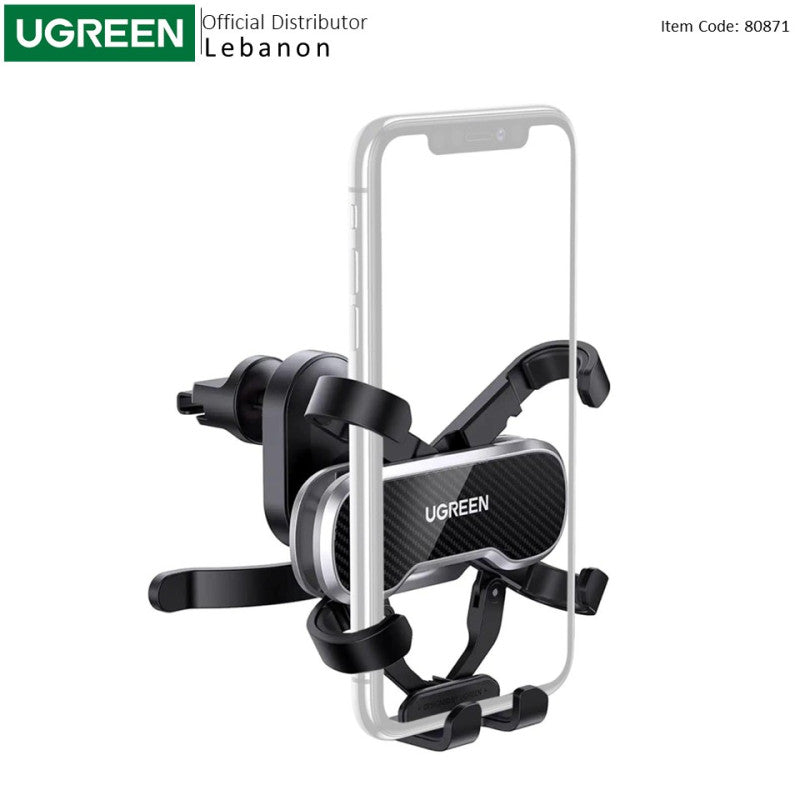 UGREEN Gravity Car Phone Holder Durable Material, 360 Rotation for Phones up to 7.2" Stable, Air Vent Installation - LP228 80871