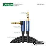 UGREEN HIFI AUX Cable, 3.5mm Male to Male Braided Cable, Gold Plated, 1M - AV112 60179