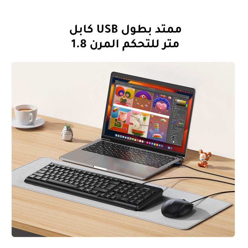 UGREEN High Quality Wired Combo Eng/Arabic Keyboard and Mouse Set - MK330 55915